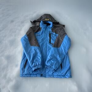 V . A . TOR 169 Outdoor Jack Mens Size L Blue Gray Hooded Winter Jacket